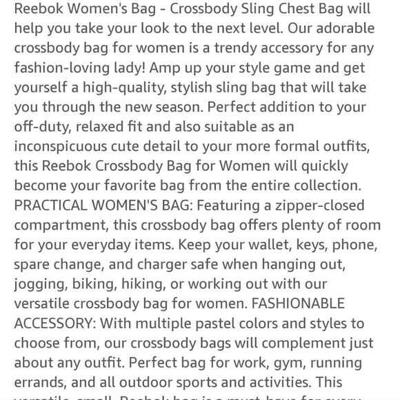 Reebok Black Cosmos Crossbody/ Backpack Bag - Picture 7 of 7